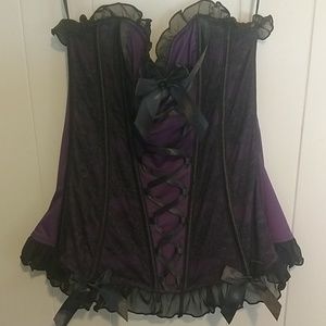 Purple and black corset